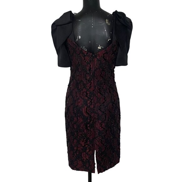 Vintage Late Edition Sequins Evening Dress Burgundy Black Size 14 - Picture 5 of 8